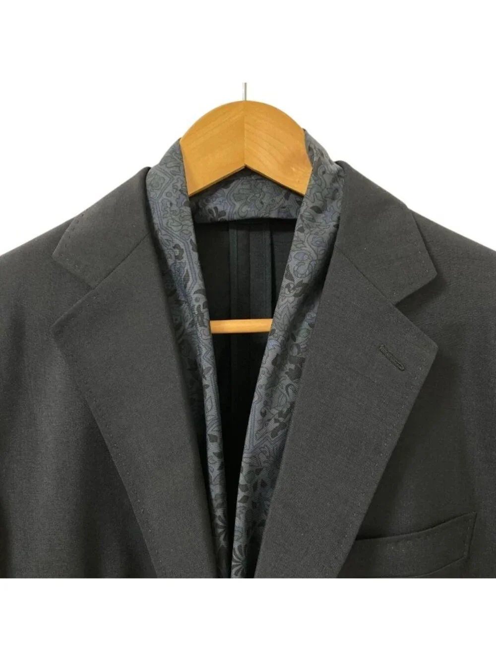 Hermes Mohair Wool Scarf Docking Tailored Jacket 50 Navy - Picture 5 of 12